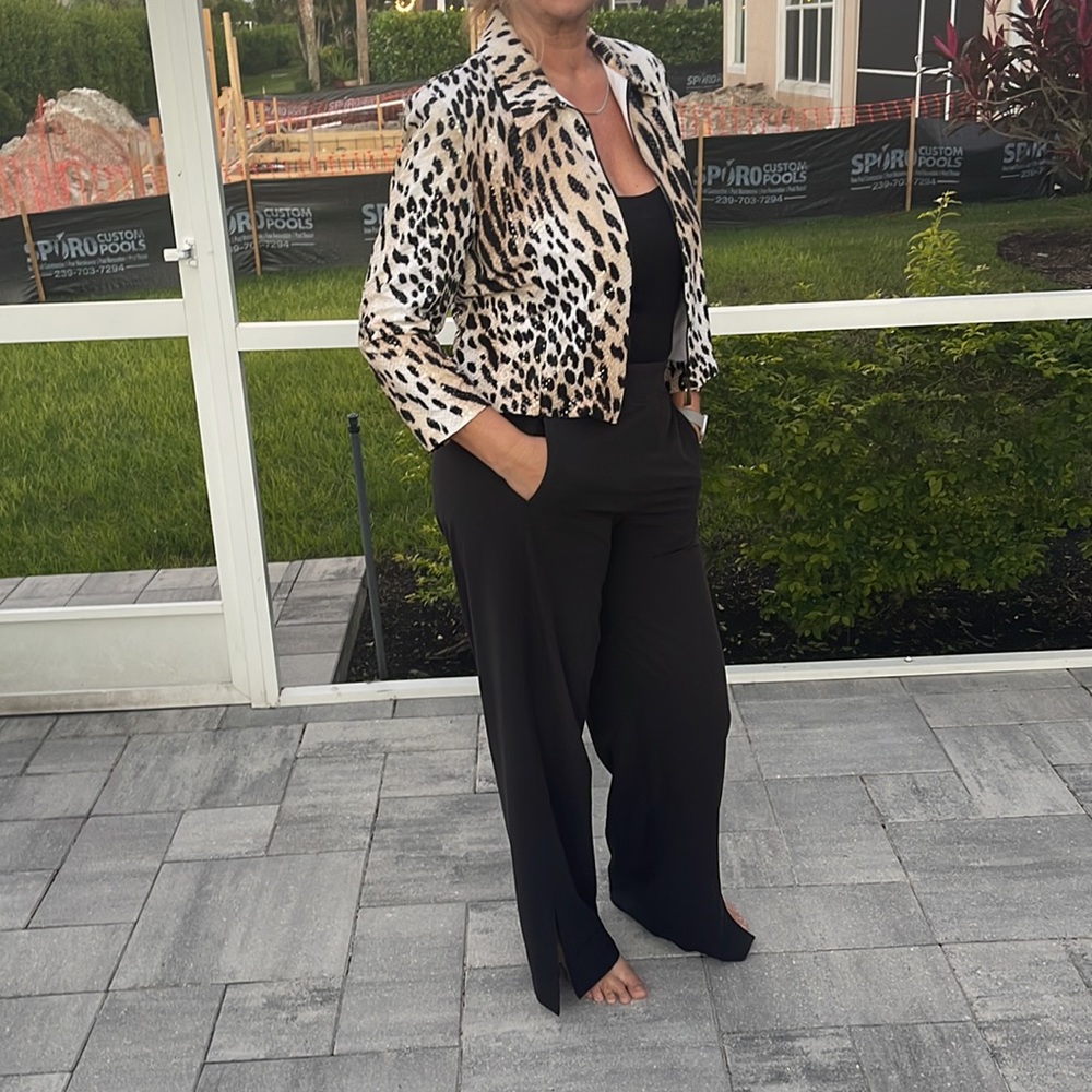 Joseph Ribkoff sequin Leopard Jacket - Picture 10 of 16